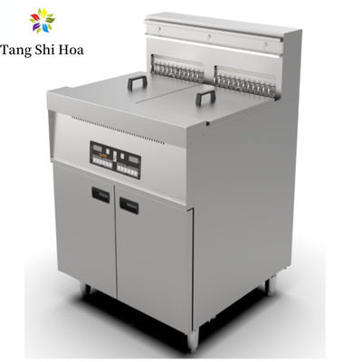 Penggorengan Komputer Mikro Listrik Stainless Steel 28L＋14L+14L Dengan 3 Tangki 4 Keranjang